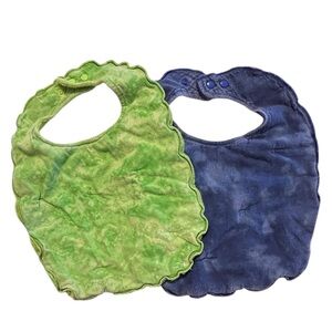 Handmade adult bibs - Lime Green and Blue